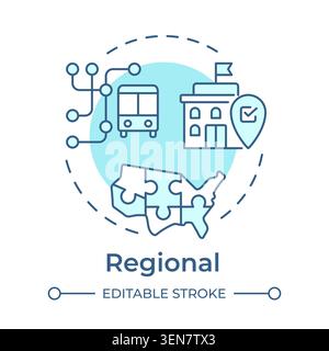 Regional soft blue concept icon Stock Vector