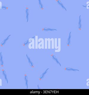 pattern infection parasite cartoon. disease organism, transmission protozoa, helminth nematode infection parasite sign. seamless vector illustration Stock Vector