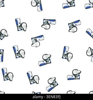 pattern airway inhaler portable cartoon. therapy compact, handheld medicine, spacer bronchodilator airway inhaler portable sign vector Stock Vector