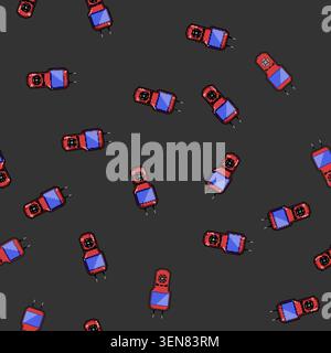 seamless pattern tool car diagnostic scanner cartoon. engine scan, computer vehicle, check system tool car diagnostic scanner sign vector Stock Vector