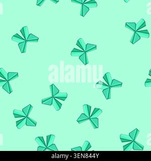 seamless pattern elephant origami animals cartoon. frog swan, fox rabbit, fish turtle elephant origami animals sign vector Stock Vector