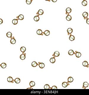 pattern accessory cufflinks cartoon. formal style, elegant mens, sleeve button accessory cufflinks sign vector Stock Vector