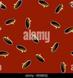 seamless pattern space fire game button cartoon. gui menu, kit play, bar spaceship space fire game button sign vector Stock Vector