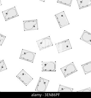 pattern data hard drive cartoon. backup memory, technology recovery data hard drive sign vector Stock Vector