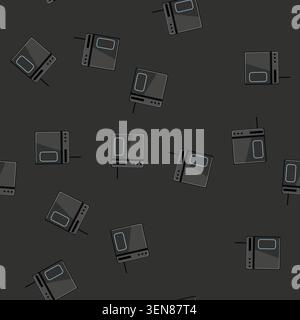 seamless pattern integration charging mouse pad wireless cartoon. desk workspace, gadget accessory, modern sleek integration charging mouse pad wirele Stock Vector