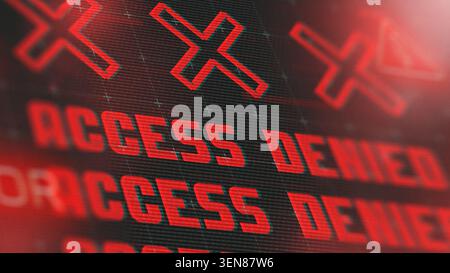 Access denied message displayed on a digital screen in a trading environment Stock Photo