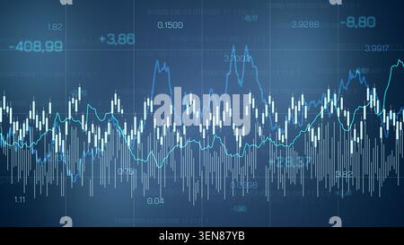 Traders analyze financial data using charts and graphs for market insights and predictions Stock Photo