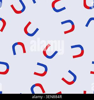 pattern electromagnetic magnet cartoon. people business, lightning profile, gravity science electromagnetic magnet sign. seamless vector illustration Stock Vector