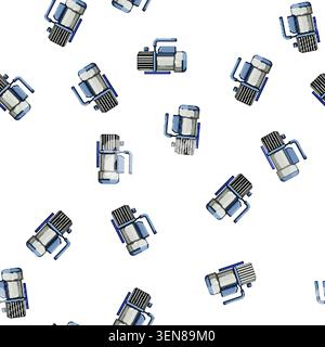 pattern air vacuum pump cartoon. hvac system, technician industry, gauge water air vacuum pump sign vector Stock Vector