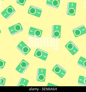 pattern fast power bank wireless cartoon. slim sleek, durable efficient, compact high fast power bank wireless sign. seamless vector illustration Stock Vector
