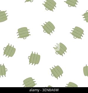 pattern steam steamer pot cartoon. food vegetables, dumplings seafood, healthy stainless steam steamer pot sign. seamless symbol vector illustration Stock Vector