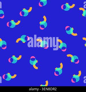 seamless pattern art risograph effect cartoon. graphic color, layer ink, screen halftone art risograph effect sign vector Stock Vector