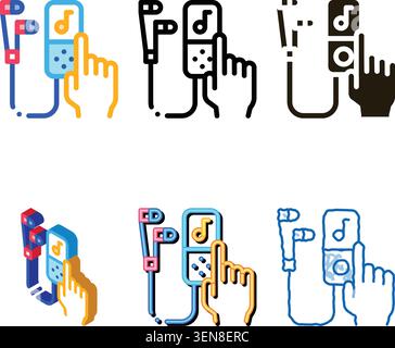 Music Player Icon Vector. Outline Music Player Sign. designs Isolated Contour Symbol Stock Vector