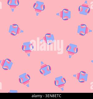 pattern baby sippy cup cartoon. toddler bottle, kid water baby sippy cup sign. seamless vector illustration Stock Vector