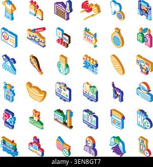 A 3D isometric icon set illustrating agentic AI concepts, enterprise ...