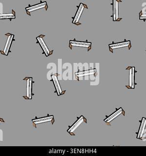 seamless pattern pediatric hospital bed cartoon. icu mattress, rails headboard, footboard wheels pediatric hospital bed sign vector Stock Vector