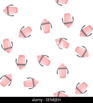 pattern milk sippy cup cartoon. milk sippy cup sign vector Stock Vector