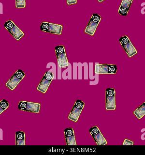 seamless pattern travel gandheld gps cartoon. digital adventure, tourism orienteering, navigate exploration travel gandheld gps sign vector Stock Vector