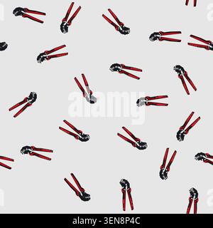 seamless pattern pliers crimper tool cartoon. computer equipment, cable work pliers crimper tool sign vector Stock Vector