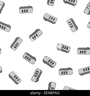 pattern digital usb hub cartoon. port equipment, connect device digital usb hub sign vector Stock Vector