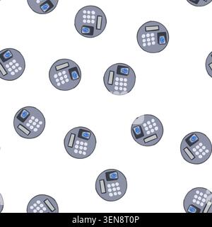 pattern iris biometric security device cartoon. face palm, hand vein, scanner technology iris biometric security device sign. seamless symbol vector i Stock Vector