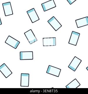 pattern screen interactive smartboard cartoon. school classroom, digital class, projector display screen interactive smartboard sign. seamless symbol Stock Vector