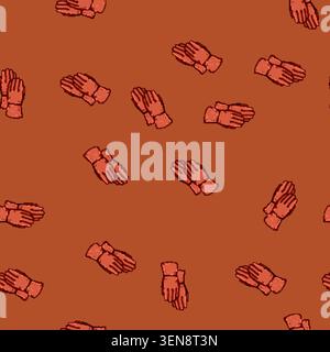 seamless pattern industry gloves welding cartoon. construction arc, iron weld, factory mask industry gloves welding sign vector Stock Vector