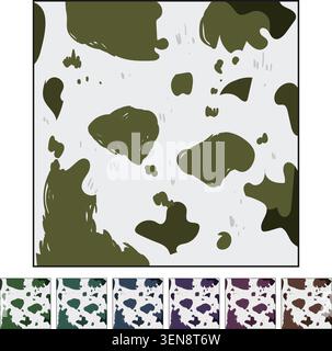 seamless cow skin cartoon. texture animal, hide farm, fur spot seamless cow skin sign colorful illustration Stock Vector