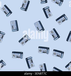 seamless pattern printer fax machine cartoon. phone office, symbol print, web document printer fax machine sign vector Stock Vector