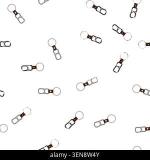 pattern buckle key ring clip cartoon. fastener snap, attachment connector, gadget tool buckle key ring clip sign vector Stock Vector