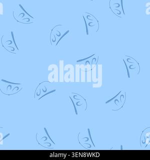 pattern style beret cartoon. headwear chic, trendy wool, military artist style beret sign. seamless vector illustration Stock Vector