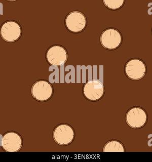 seamless pattern interface wooden button cartoon. wood board, play arrow, circle frame interface wooden button sign vector Stock Vector