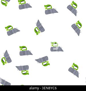 pattern beekeeper's smoker device, an essential tool for calming and managing bees during hive inspections and honey extraction, displaying its metal Stock Vector