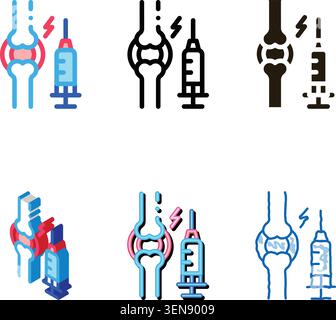 preventive injection for arthritis icon vector. preventive injection for arthritis sign. isolated contour designs symbol Stock Vector