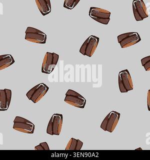 seamless pattern style leather belt cartoon. style leather belt sign vector Stock Vector
