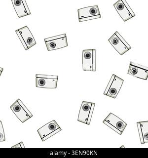 pattern film projector video cartoon. screen movie, presentation equipment film projector video sign vector Stock Vector
