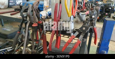 Tools of auto mechanic service. Stock Photo