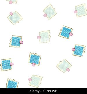 pattern to pinned torn paper notes cartoon. do important, reminder memory, idea thought to pinned torn paper notes sign vector Stock Vector
