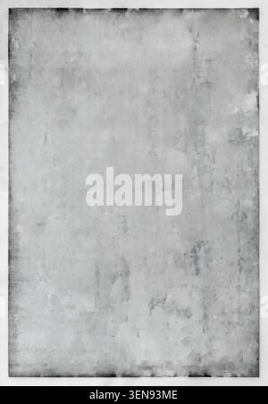 Photography mockup featuring a textured grey paper frame with distressed vintage edges and a blank central space for design or image insertion. Stock Photo