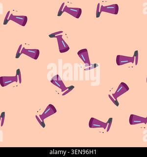 pattern iron steamer portable cartoon. wrinkle free, quick efficient, lightweight easy iron steamer portable sign. seamless vector illustration Stock Vector