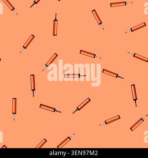 seamless pattern Silicone sealant cartridge with nozzle on white background, professional caulk tube for home improvement, repair and waterproof seali Stock Vector