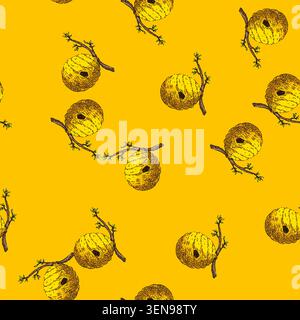 pattern beehive hand drawn vector. bee apiary, hive beekeeper, honey field beehive sketch illustration Stock Vector