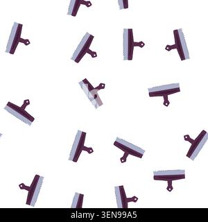 pattern tile notched trowel cartoon. adhesive floor, construction tiler, tiles cement tile notched trowel sign. seamless symbol vector illustration Stock Vector