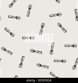 seamless pattern accessories zipper puller cartoon. bag fashion, fasteners line, textile apparel accessories zipper puller sign vector Stock Vector