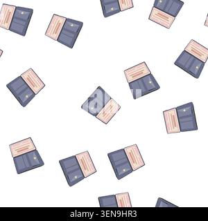 pattern salary checkbook cartoon. payroll cheque, template wallet, paycheck bank salary checkbook sign. seamless symbol vector illustration Stock Vector