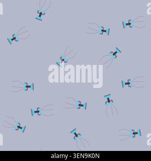 pattern grasp claw machine cartoon. luck arm, empty robot, doll engineering grasp claw machine sign. seamless vector illustration Stock Vector