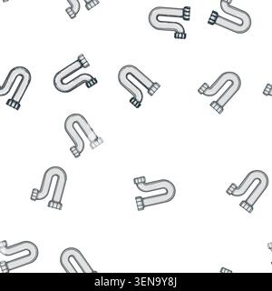 pattern installation waste drain trap cartoon. maintenance cleaning, fixture basin, sink bathroom installation waste drain trap sign vector Stock Vector