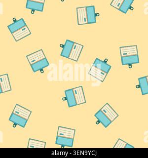 pattern bank checkbook cartoon. line payment, fake cash, checkbook employee bank checkbook sign. seamless vector illustration Stock Vector