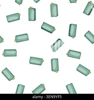 pattern beautician cosmetic pouch cartoon. beautician cosmetic pouch sign vector Stock Vector