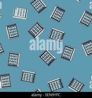 seamless pattern insulation garage door cartoon. keypad security, automation tracks, rollers panels insulation garage door sign vector Stock Vector